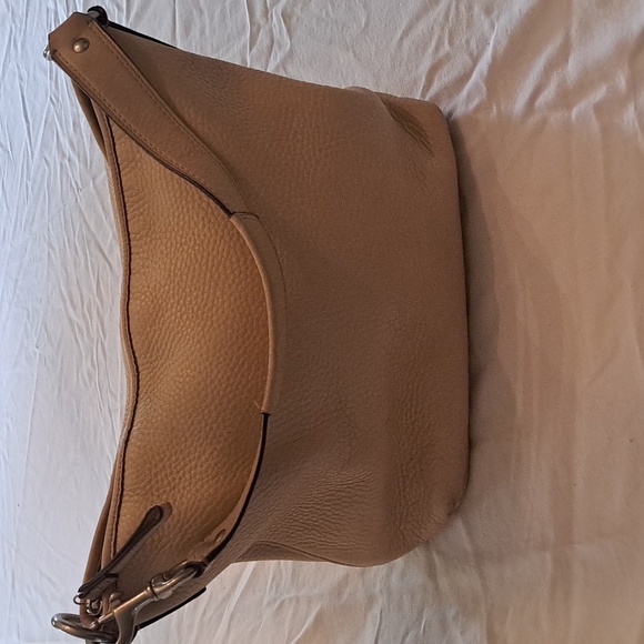 Coach Sarah Pebbled Leather Hobo in Yellow/Taupe - Picture 1 of 9